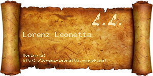 Lorenz Leonetta névjegykártya